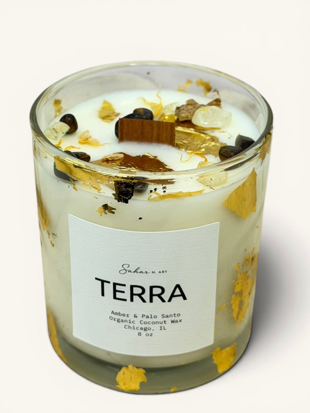 TERRA - Crystal Candle for Grounding & Stability