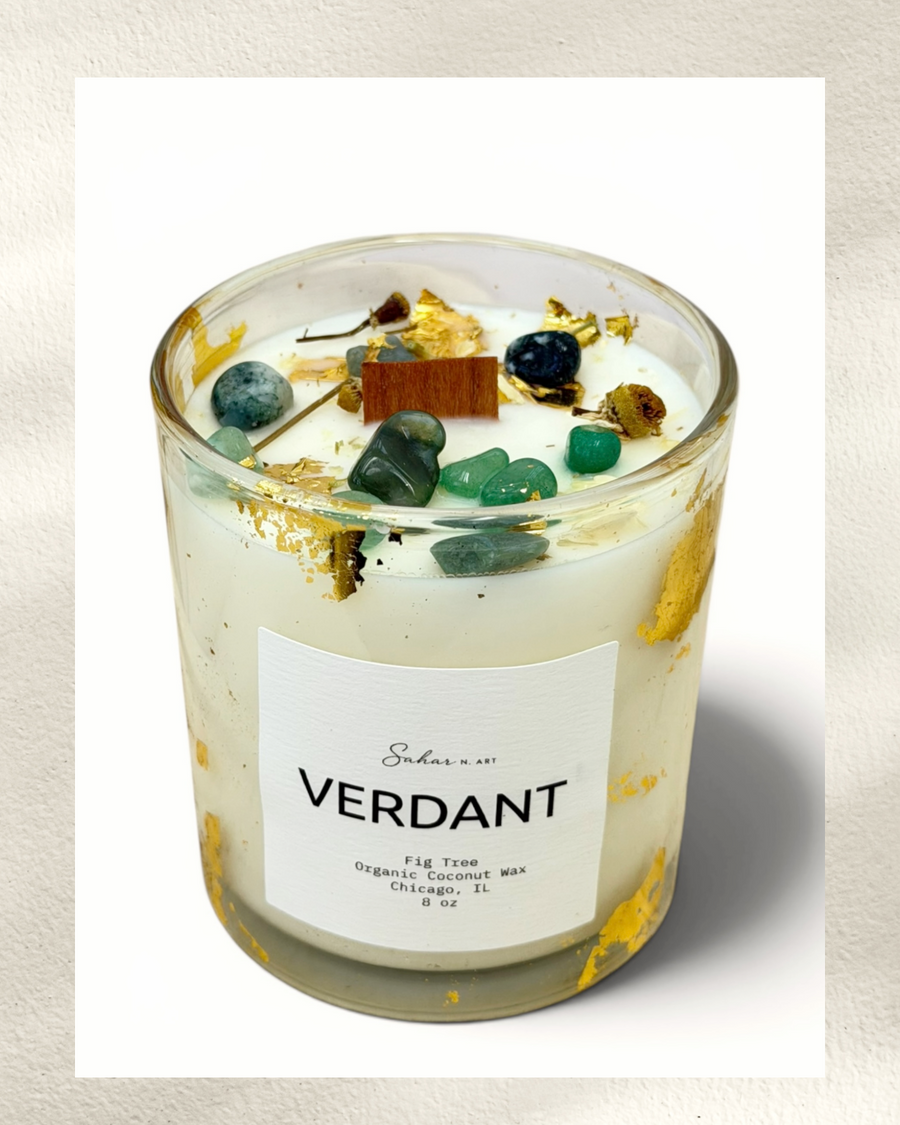 VERDANT — Crystal Candle for Abundance & Growth