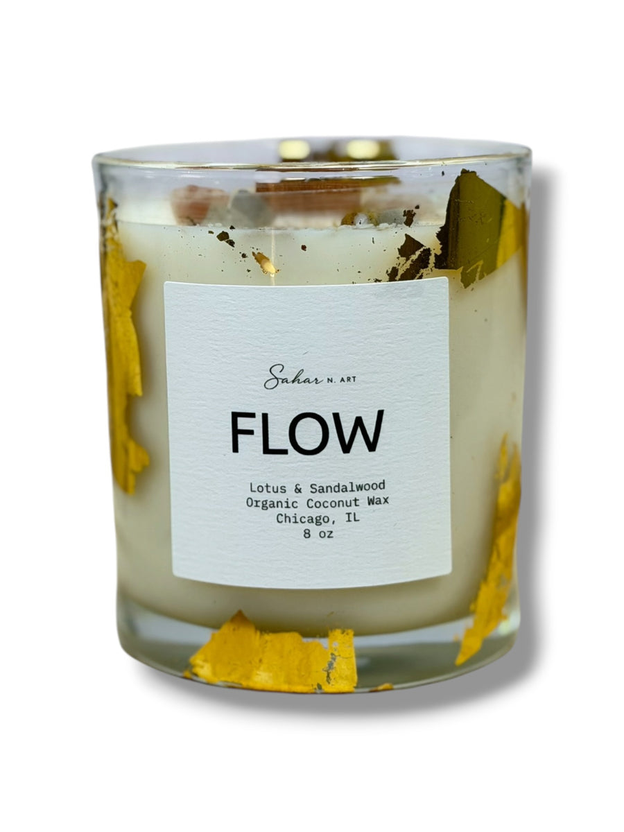 FLOW - Crystal Candle for Creative Flow &amp; Emotional Ease