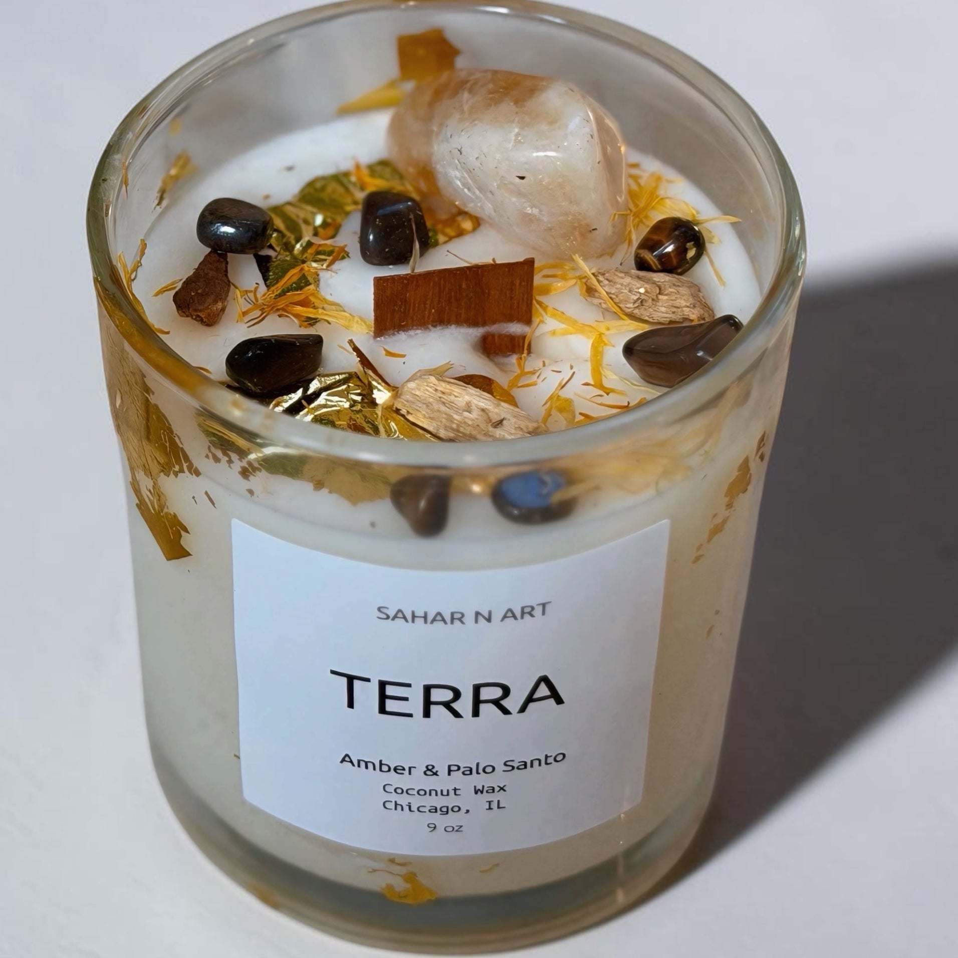 TERRA - Crystal Candle for Grounding & Stability