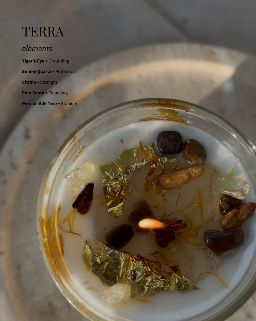 TERRA - Crystal Candle for Grounding & Stability