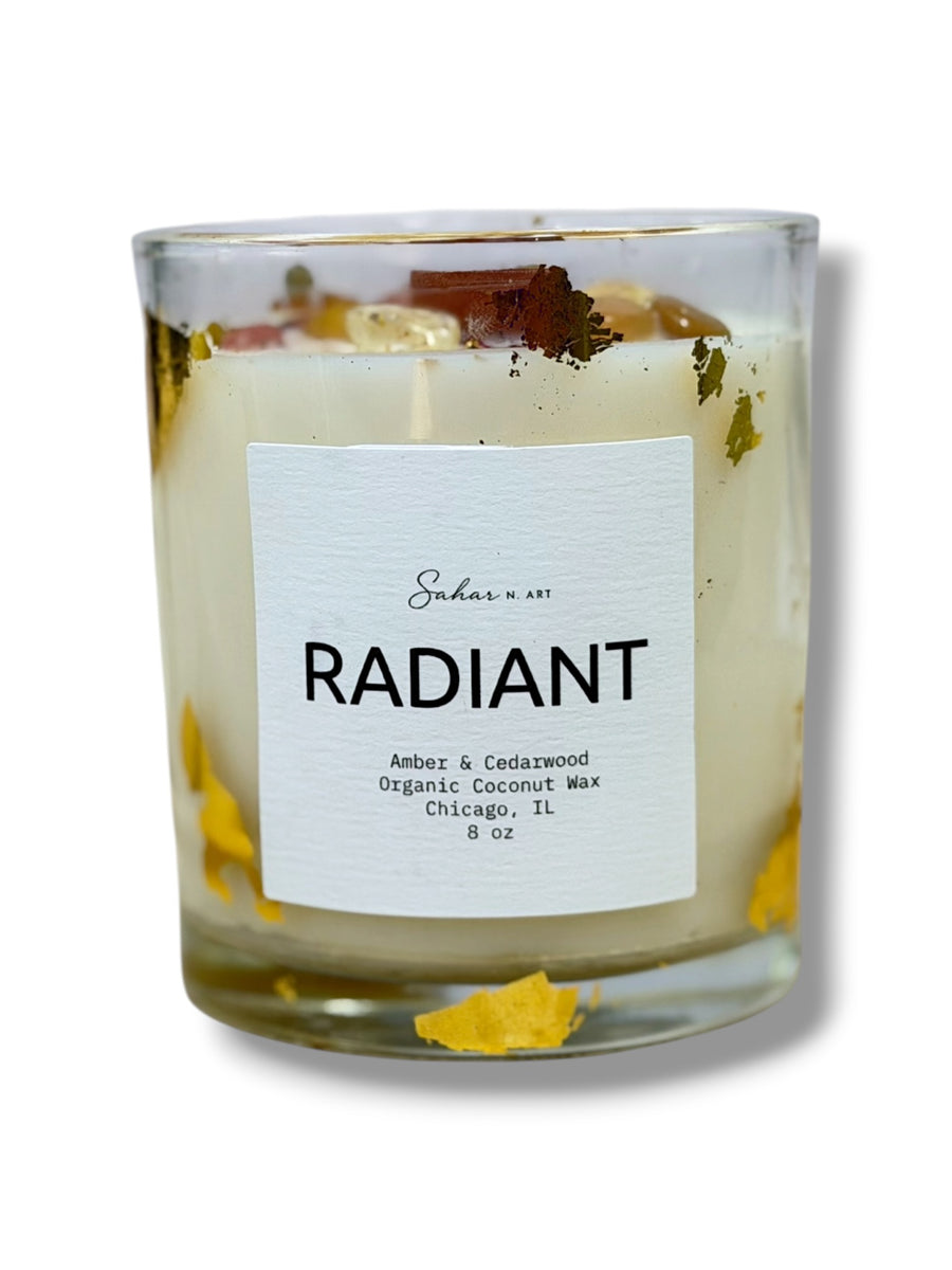 RADIANT - Amber & Cedarwood Crystal Candle for Confidence