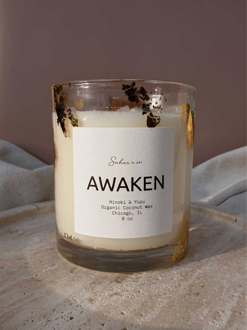 AWAKEN - Citrus & Wood Crystal Candle
