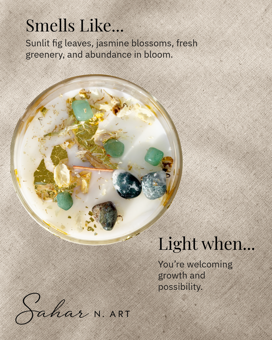 VERDANT — Crystal Candle for Abundance & Growth