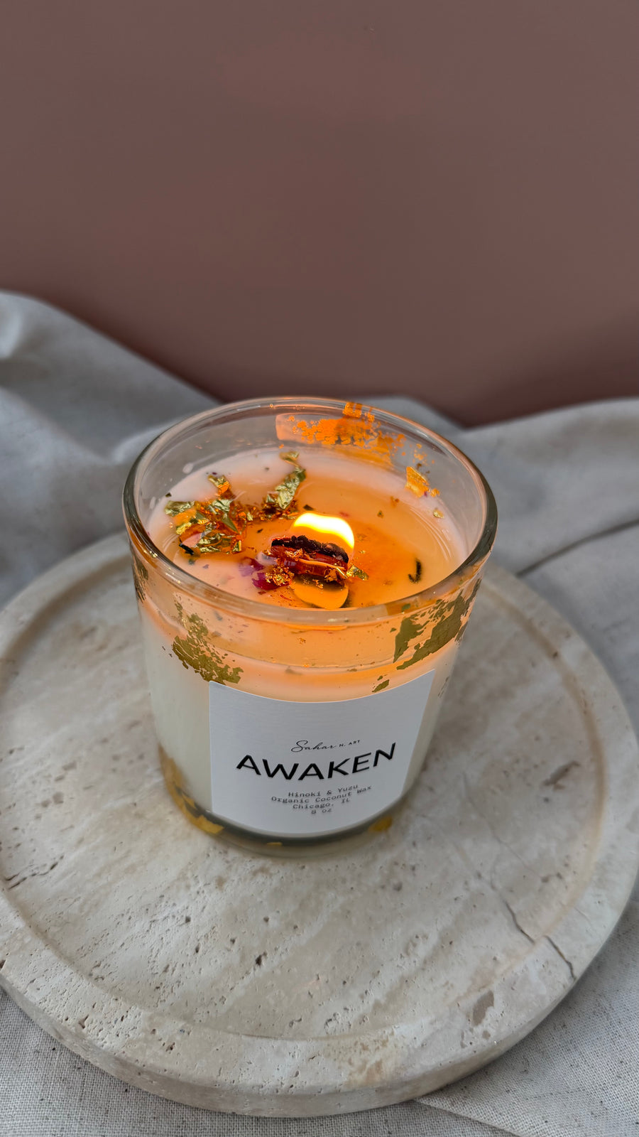 AWAKEN - Citrus & Wood Crystal Candle