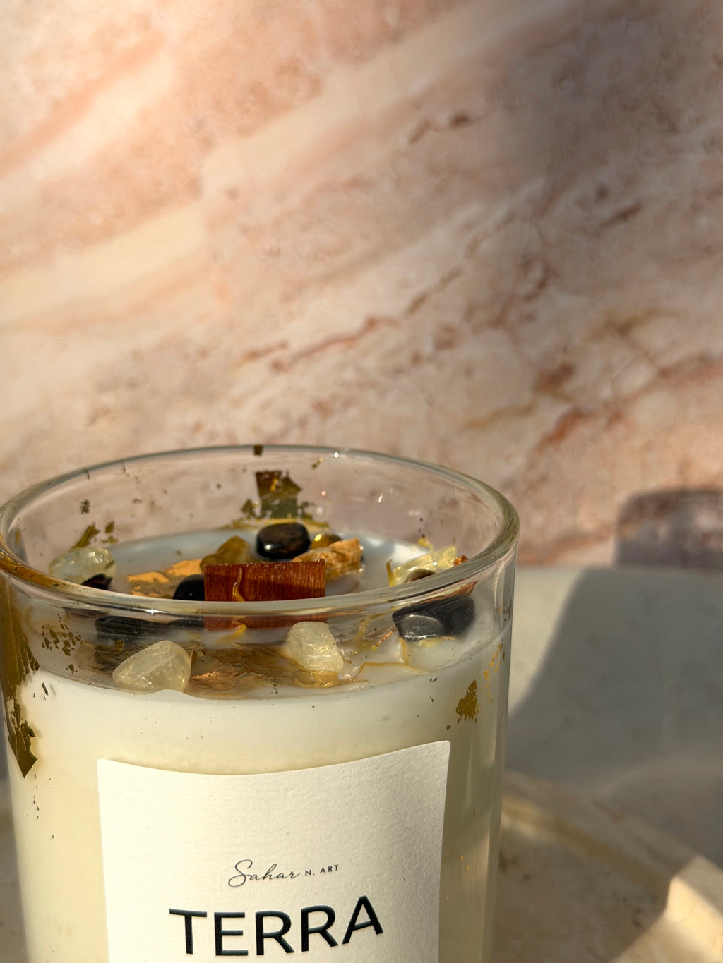 TERRA - Crystal Candle for Grounding & Stability