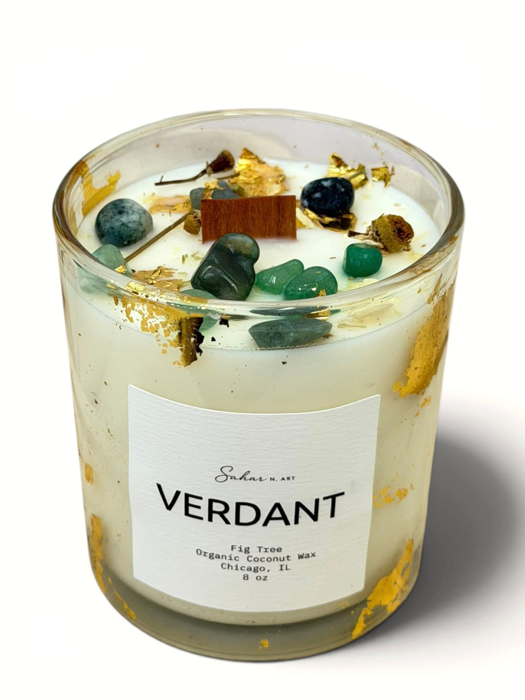 VERDANT — Crystal Candle for Abundance & Growth