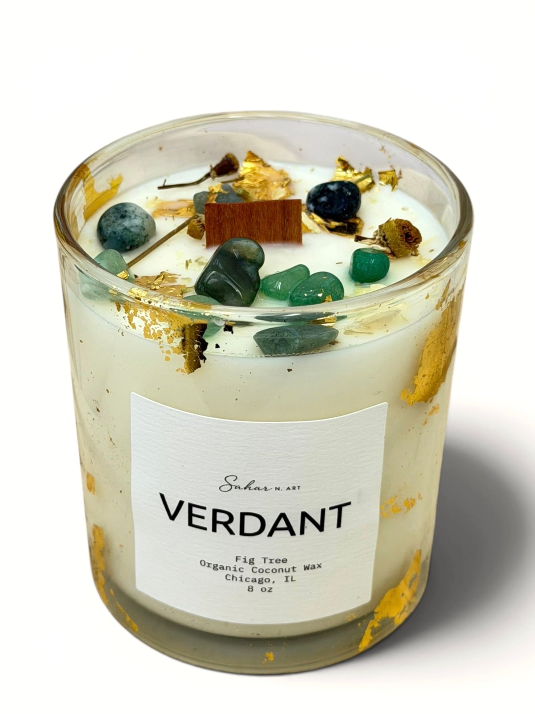 VERDANT — Crystal Candle for Abundance & Growth