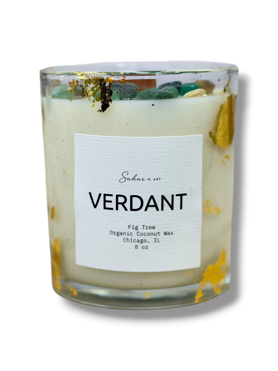 VERDANT — Crystal Candle for Abundance & Growth