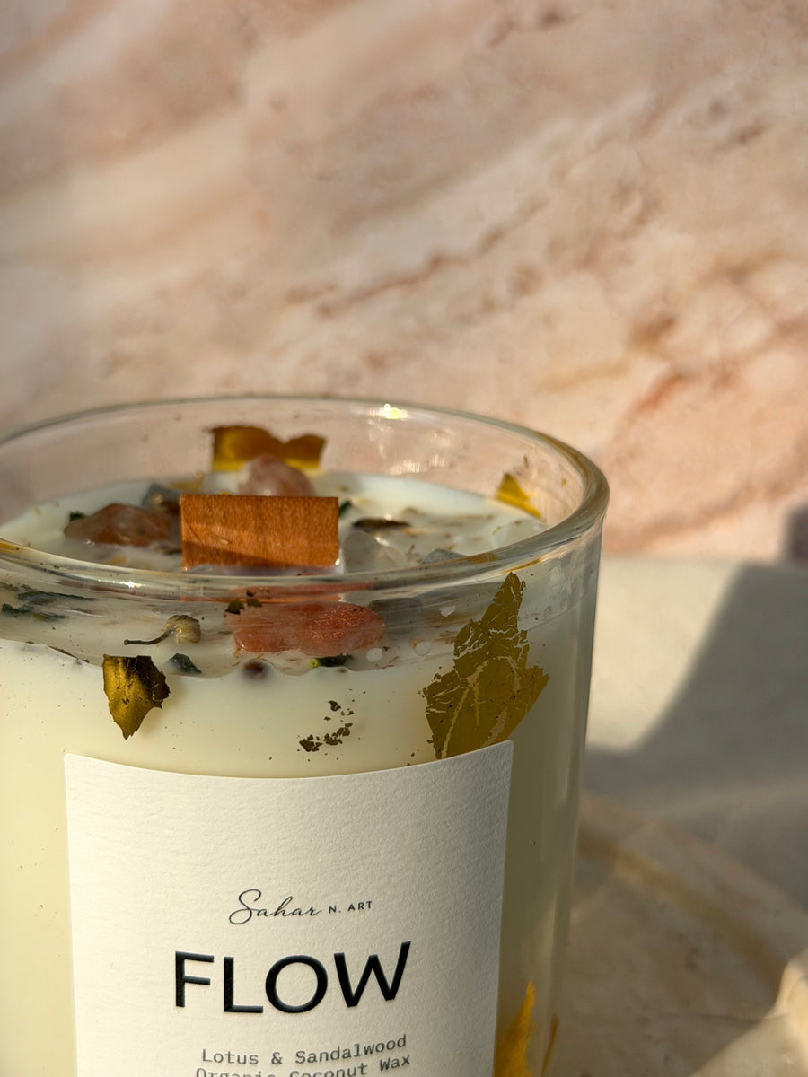 FLOW - Crystal Candle for Creative Flow &amp; Emotional Ease