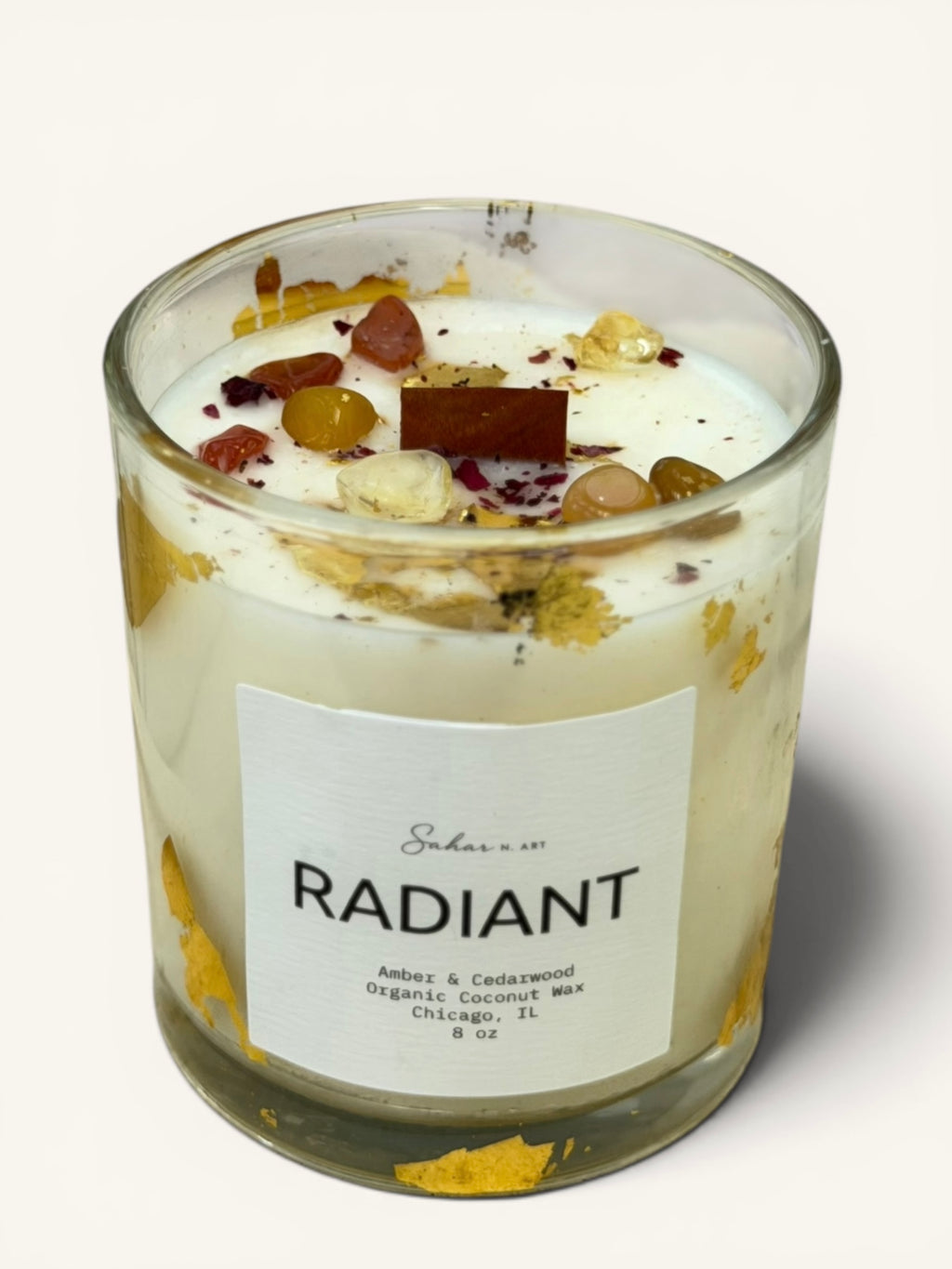 RADIANT - Amber & Cedarwood Crystal Candle for Confidence