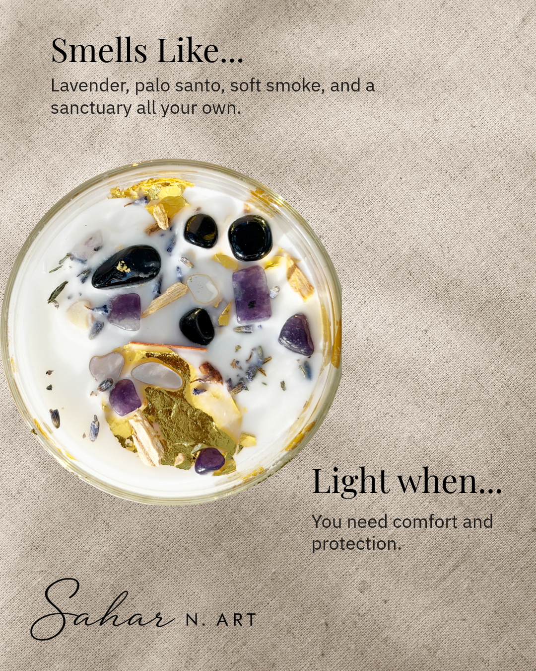 VEIL - Crystal Candle for Protection & Inner Stillness