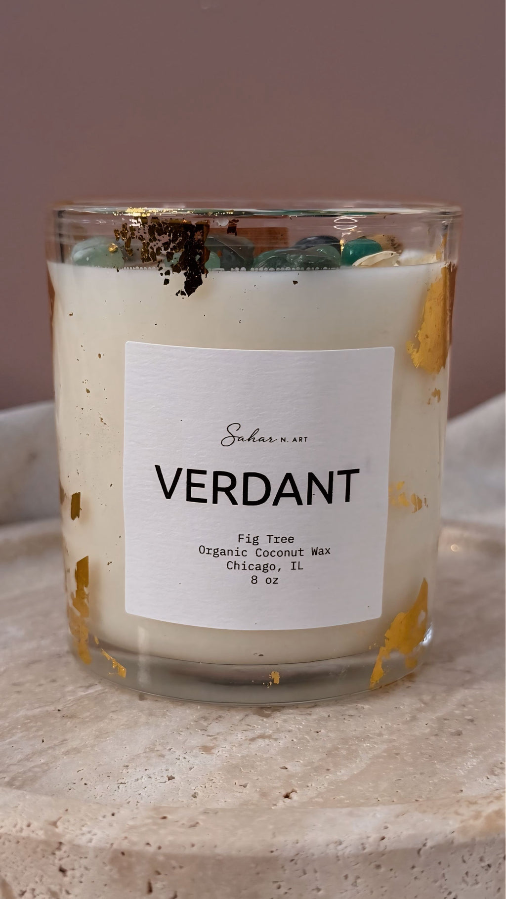 VERDANT — Crystal Candle for Abundance & Growth