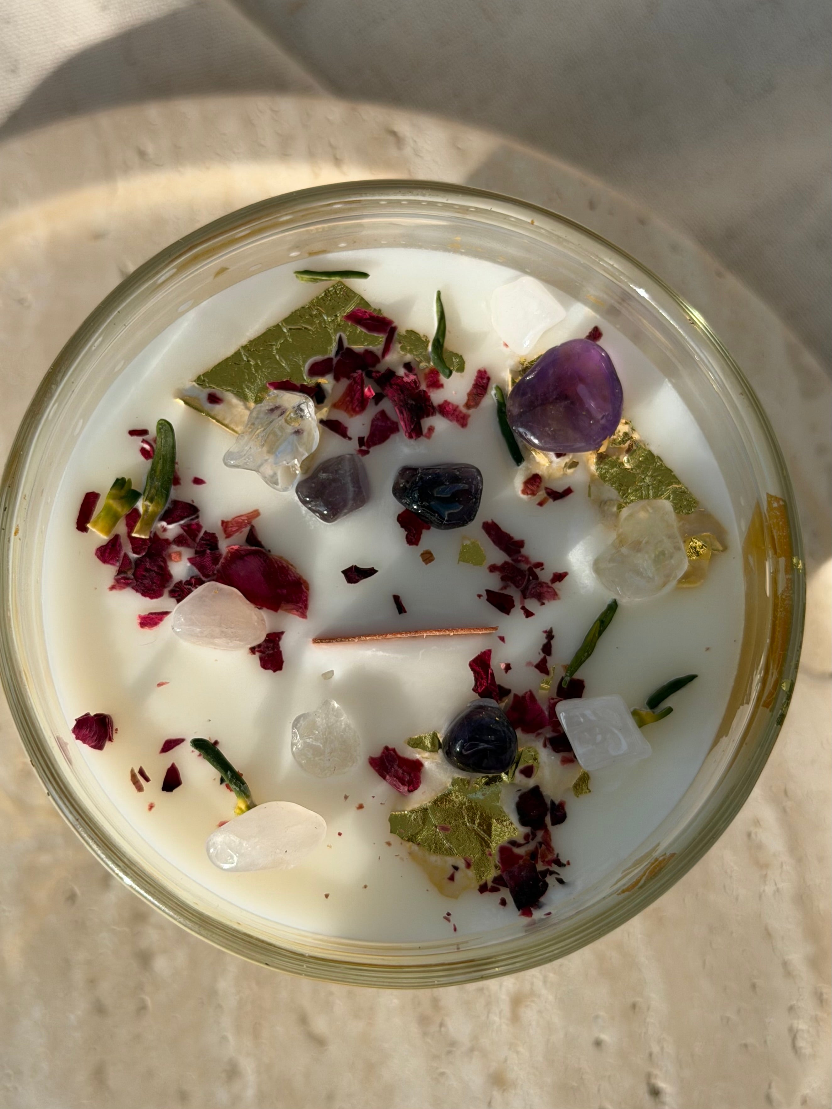 BLOOM — Rose Oud Crystal Candle for Self Love & Growth