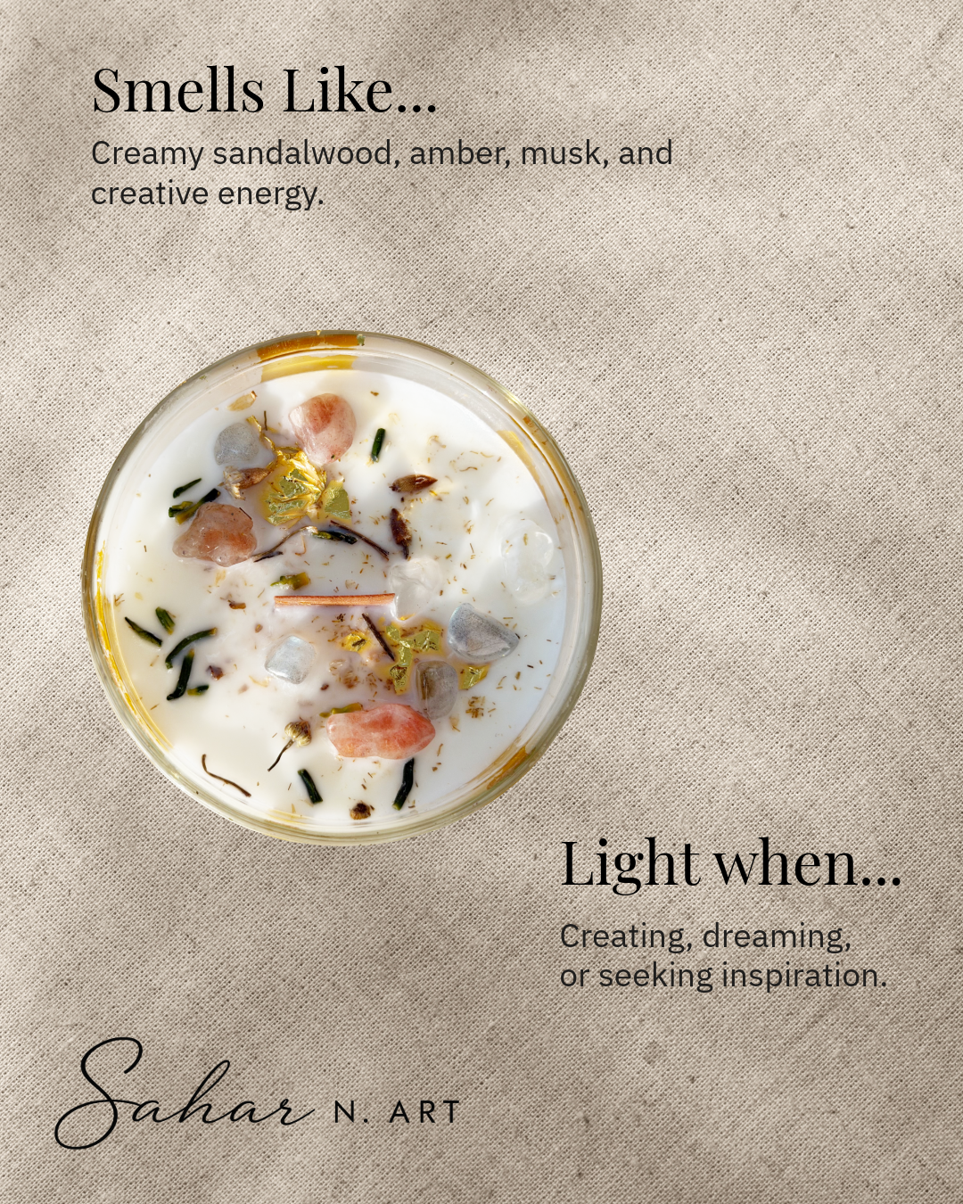 FLOW - Crystal Candle for Creative Flow &amp; Emotional Ease