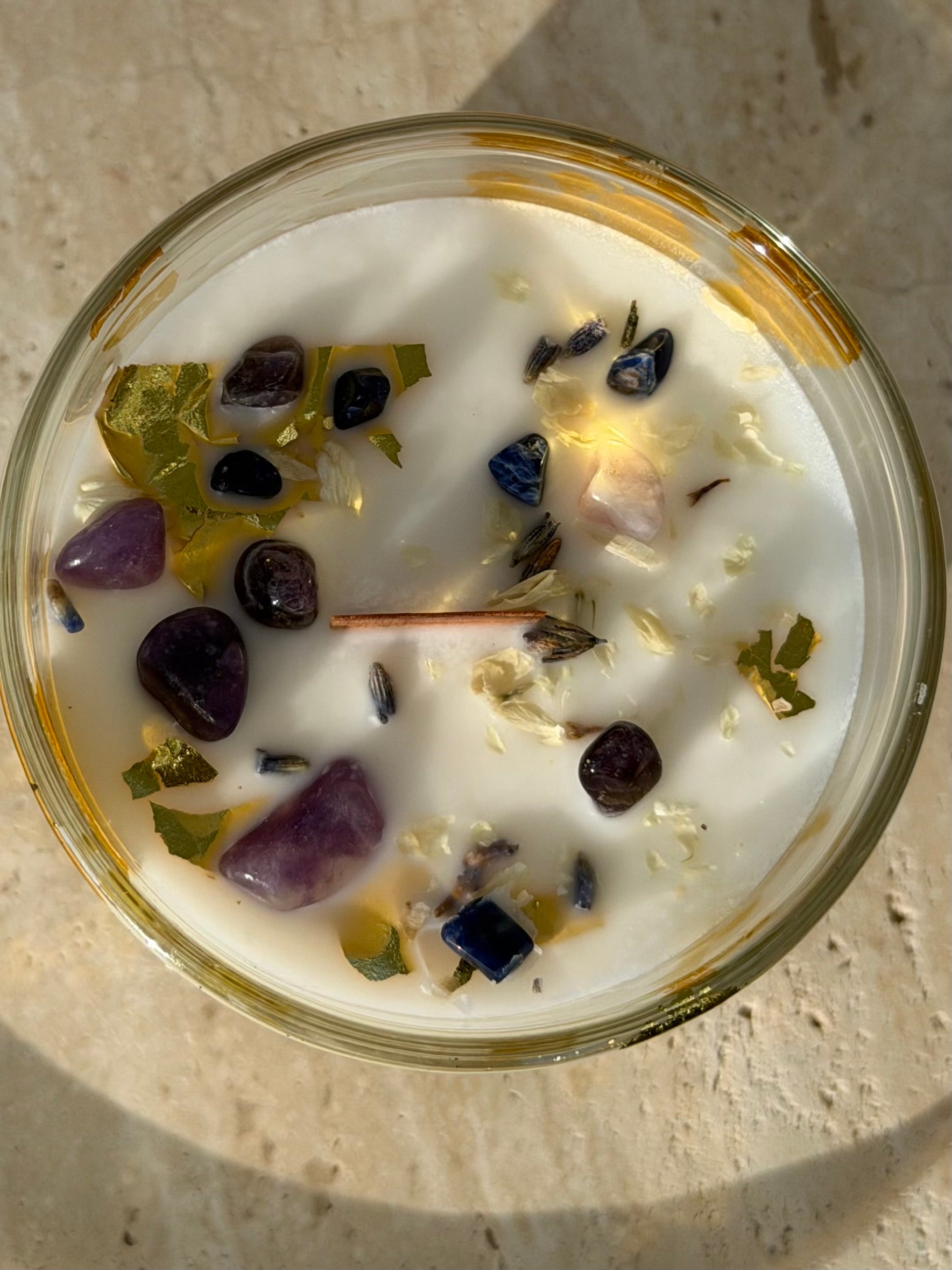 SERENE - Lavender & Eucalyptus Crystal Candle for Calm