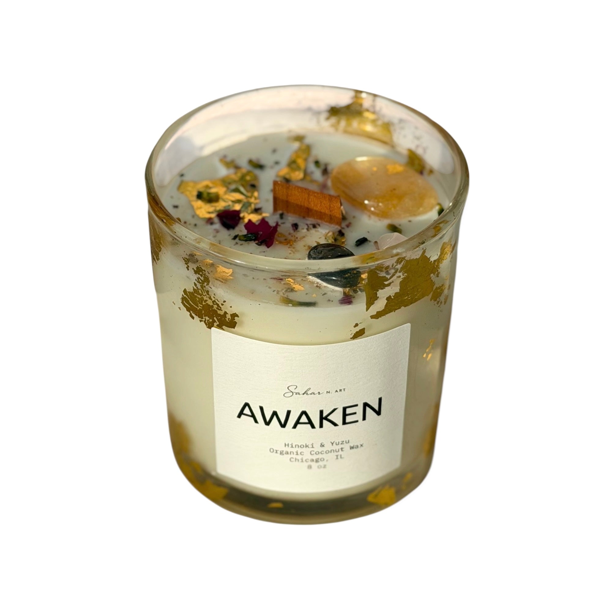 AWAKEN - Citrus & Wood Crystal Candle