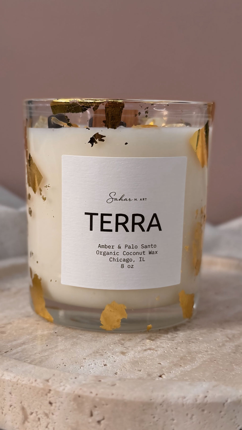 TERRA - Crystal Candle for Grounding & Stability