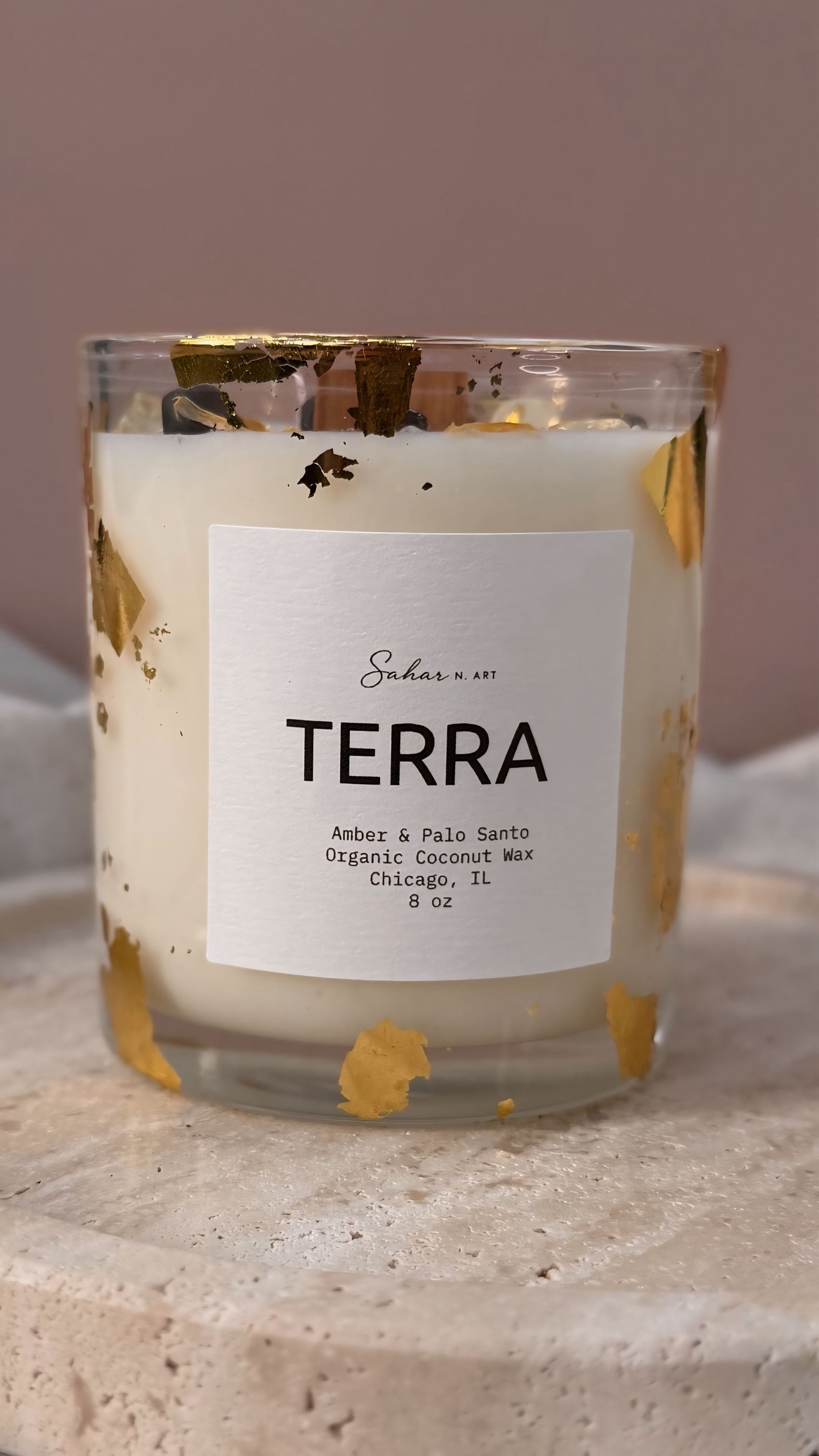 TERRA - Crystal Candle for Grounding & Stability